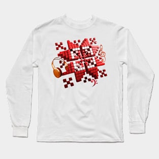 Pattern UA with music Long Sleeve T-Shirt